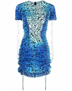 Платье мини со сборками и графичным принтом Stella mccartney