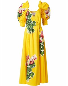 Длинное платье с цветочным принтом Carolina herrera