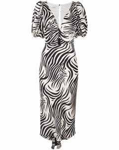 Платье с V образным вырезом и зебровым принтом Parlor