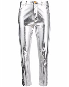 Укороченные брюки с эффектом металлик Parlor