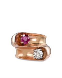 Кольцо Toi et Moi из розового золота с бриллиантом и рубином Boucheron pre-owned