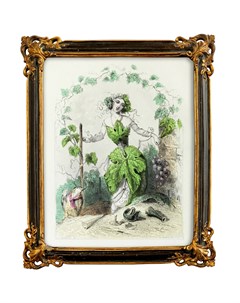 Картина виноградная лоза в раме селин зеленый 25x40 см Object desire
