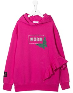 Худи с оборками и логотипом Msgm kids