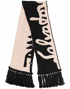 Шерстяной шарф вязки интарсия с логотипом Salvatore ferragamo