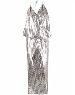 Платье с люрексом и монограммой Balmain