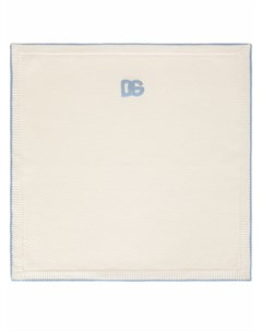 Шерстяное одеяло с вышитым логотипом Dolce & gabbana kids