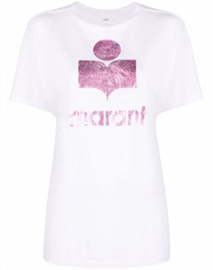 Льняная футболка с логотипом Isabel marant étoile