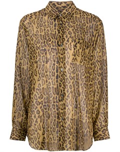 Рубашка свободного кроя с леопардовым принтом Junya watanabe