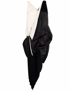Платье асимметричного кроя со вставками Lanvin
