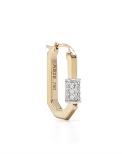 Серьга Lock из белого и желтого золота с бриллиантами As29