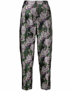 Зауженные жаккардовые брюки с цветочным узором Alberto biani