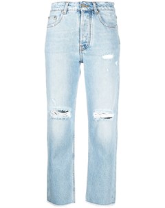 Укороченные джинсы с эффектом потертости Msgm