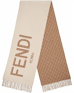 Клетчатый шарф с логотипом Fendi