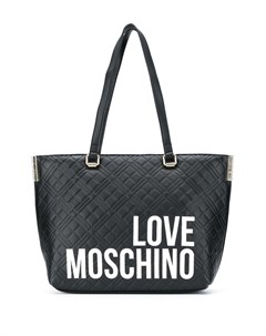 Стеганая сумка тоут с логотипом Love moschino