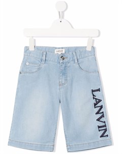 Джинсовые шорты с логотипом Lanvin enfant