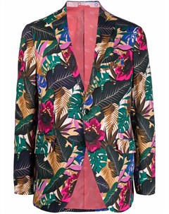 Однобортный пиджак с цветочным принтом Etro