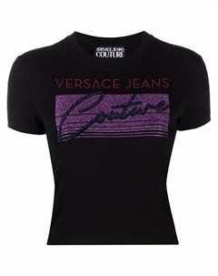 Футболка с кристаллами Versace jeans couture