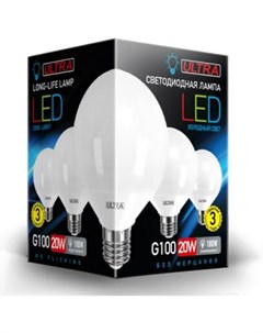 Светодиодная лампа LED G100 16W E27 4000K Ultra
