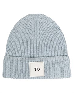 Шерстяная шапка бини с нашивкой логотипом Y-3