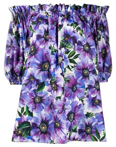 Блузка с открытыми плечами и цветочным принтом Dolce&gabbana