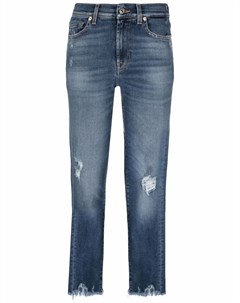 Укороченные джинсы с прорезями 7 for all mankind