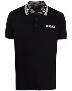 Рубашка поло с вышитым логотипом Versace