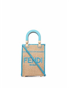 Маленькая сумка тоут Sunshine с вышитым логотипом Fendi