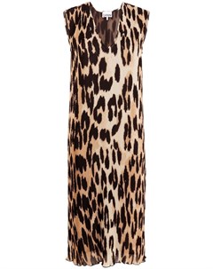 Платье миди с леопардовым принтом Ganni