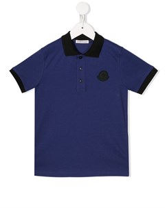 Рубашка поло с контрастным логотипом Moncler enfant