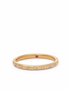 Обручальное кольцо из желтого золота с бриллиантами и рубином Annoushka