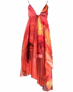 Платье миди асимметричного кроя с цветочным принтом Just cavalli