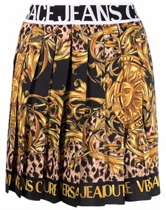 Плиссированная юбка с принтом Baroque Versace jeans couture
