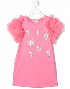 Платье футболка с оборками и логотипом Twinset kids