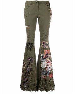 Расклешенные брюки с нашивками Maison bohemique