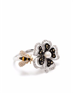 Кольцо Universe Bee из белого золота с бриллиантами Sicis jewels