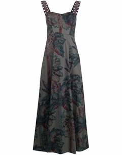 Льняное платье макси Azurra с принтом Emporio sirenuse