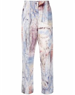 Шелковые брюки William Blake Dante с принтом Alexander mcqueen