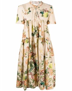 Платье миди с цветочным принтом Semicouture
