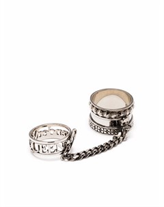 Двойное кольцо с цепочкой Alexander mcqueen