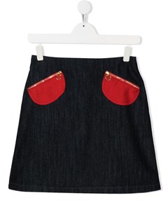 Джинсовая юбка с контрастными карманами Marni kids