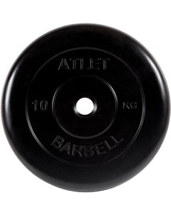 Диск для штанги Atlet обрезиненный 31 мм 10 кг черный MB AtletB31 10 Mb barbell