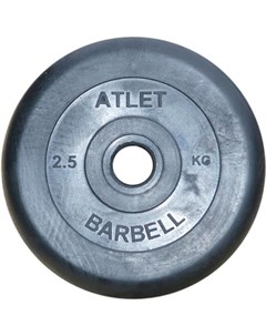 Диск для штанги Atlet обрезиненный 31 мм 2 5 кг черный MB AtletB31 2 5 Mb barbell
