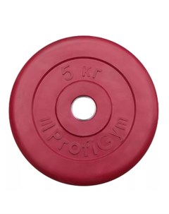 Диск для штанги обрезиненный d 31 мм 5 0 кг красный Profigym