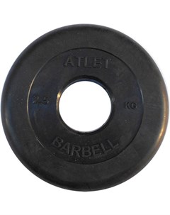 Диск для штанги обрезиненный d 51 мм 2 5 кг Atlet черный СГ000001046 Mb barbell