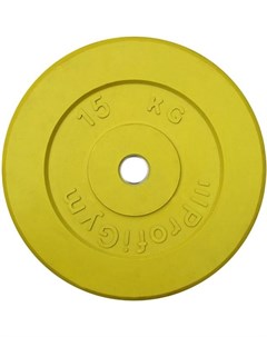 Диск для штанги обрезиненный d 31 мм 15 0 кг жёлтый 422 Profigym