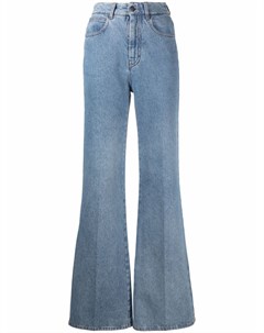 Расклешенные джинсы с эффектом потертости Ami paris