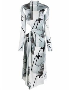 Длинное платье с принтом из коллаборации с KATSU Off-white
