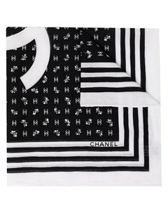 Шелковый платок 1990 х годов с логотипом CC Chanel pre-owned