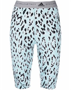 Облегающие шорты с леопардовым принтом Adidas by stella mccartney