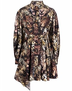 Платье рубашка с леопардовым принтом Roberto cavalli